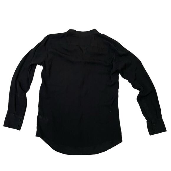 Ines de la Fressange x Uniqlo Silk Frilled Blouse Ruffle Top Black - Size Small - Picture 6 of 7